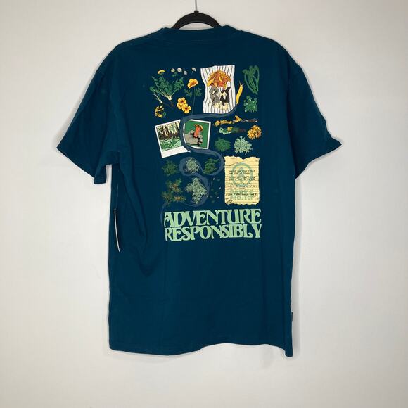 NWT PARKS PROJECT Forest Forager Tee Teal Large Short Sleeve Shirt - Picture 3 of 5